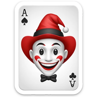 square poker card with a jolly joker sticker