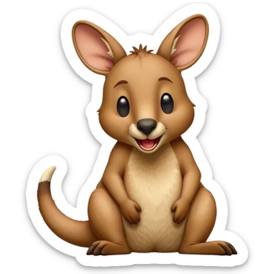 Cinematic Realistic Cute Yawning Kangaroo Portrait Emoji, Head tilted slightly with a dramatic, wide-open yawn, showcasing a soft, textured tawny coat with gently drooping ears and half-closed, drowsy eyes, rendered in exquisite natural detail, high shine, relaxed yet expressive, styled with a dash of rustic charm, soft glowing outline, capturing the essence of a sleepy yet affectionate kangaroo that appears ready to stretch out and settle into a peaceful nap! sticker