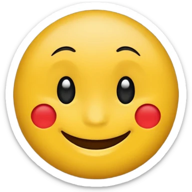 Crea un emoji redondo de color negro con cara feliz sticker