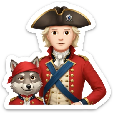 Loyalist Patrick Ferguson at the Revolutionary war Battle of Kings Mountain, with Wolves around him. sticker