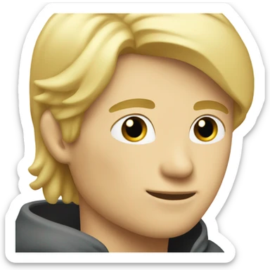 male mid long normal blonde hair rear sticker