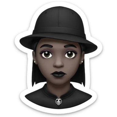 Black goth man with backwards hat  sticker