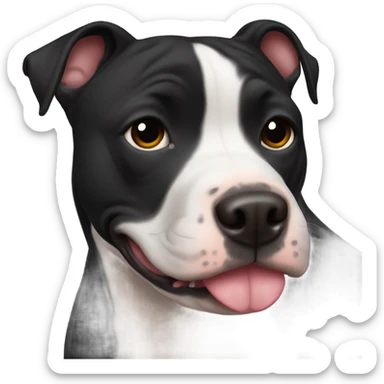 Black Pitbull cuddles and kisses  sticker