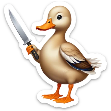 duck wih knife sticker