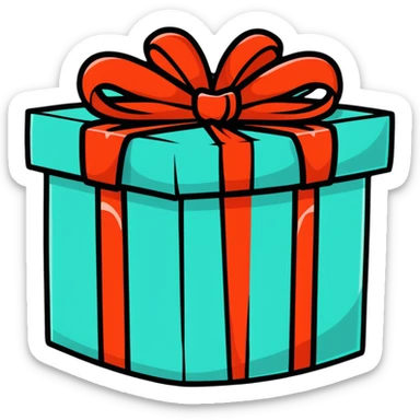 colorful wrapped gift sticker