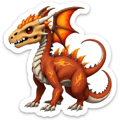 Skeletal Fiery Volcanic Cubone-Salandit-Marowak-Duskull-dragon sticker