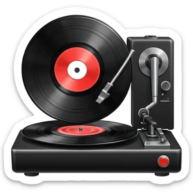 A record player spinning sticker