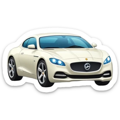 luxury car is driving on a scenic highway with beautiful landscape around sticker