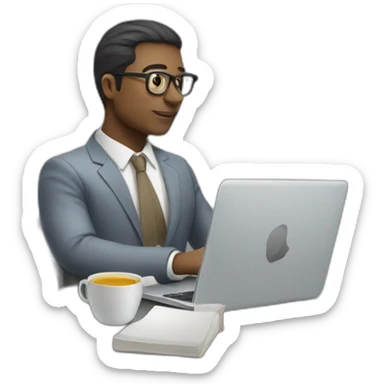 An entrepreneur working sticker