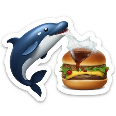 Une baleine qui boit un coca sticker