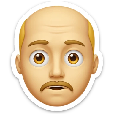 yellow thinking face emoji with eyes looking up and a goatee sticker