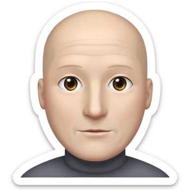 noface no gender yüzü tamamen açık gerçekçi ve gri kel ve başı açık az daha orta yaşlı sticker