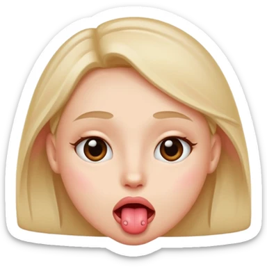 a blushing face with a tongue out and eyes crossed over sticker
