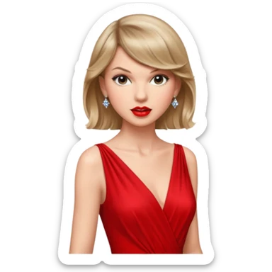 Taylor Swift red lips and elegant look sticker