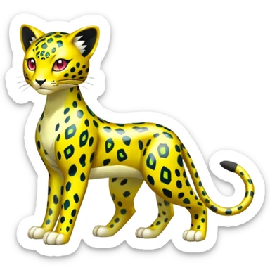 Shiny Elemental Exotic Colorful Liepard-Delcatty-Pokémon-Fakémon-hybrid-creature (full body) sticker