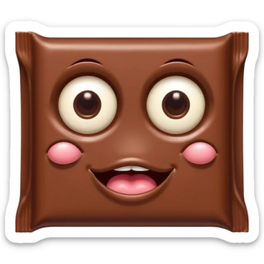  chocolate bar with eyes and mouth  sticker