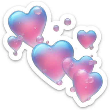 transparent, heart emoji, glass dispersion, soap bubbles, ultra realistic, very detailed,  sticker