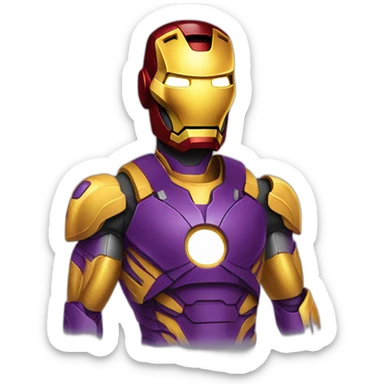 Iron man with lakers teeshirt sticker