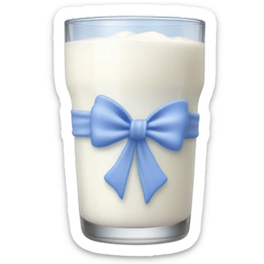 Glass of milk with a Periwinkle bow wrapped around the glass  sticker