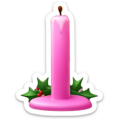 pink candle christmas sticker