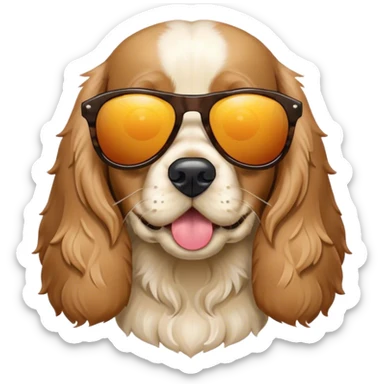 Cocker spaniel with sun glasses sticker