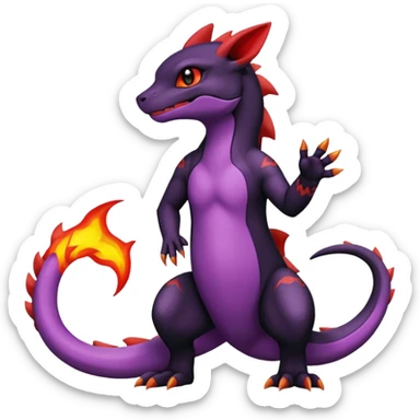 Salandit-Umbreon-Charmeleon-Fakémon-hybrid-creature (full body)  sticker