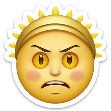 Yellow smiley face angry with a hallow angel sticker