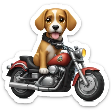 Dog on a motorcycle  sticker