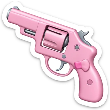 pink gun with pink bow on it  sticker