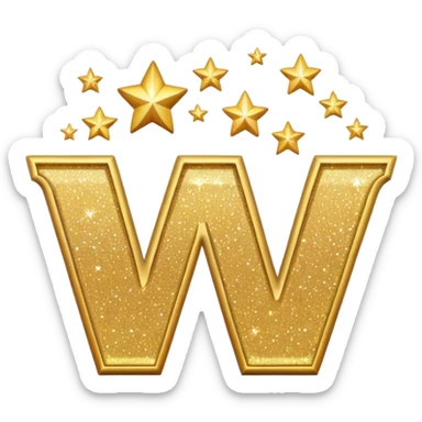 The word wonderful with glitter sticker