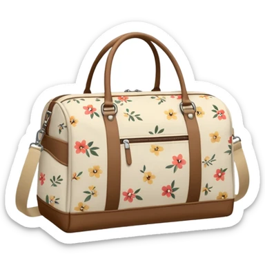 A sports bag with a pale light beige print in a small flower sticker