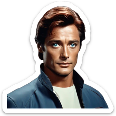 Alain delon blue eyes red hair space explorer sticker