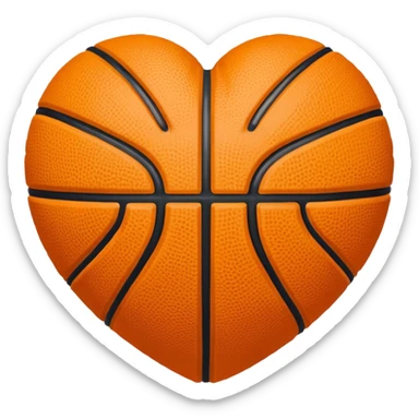 basketball heart sticker