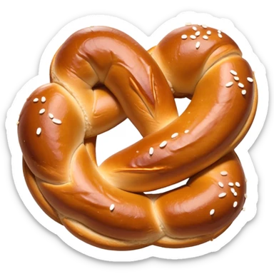 Soft pretzel snack in emoji style sticker
