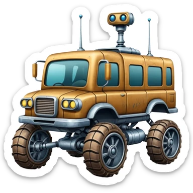  antique tall truck robotic twenty passenger comfort Mars alien rover Scooby Doo Mystery Machine  sticker