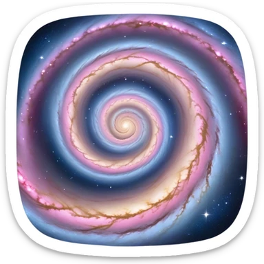  Cinematic Realistic Galaxy – A vast, sweeping view of a majestic spiral galaxy, with glowing arms of stars, dust, and gas stretching into infinity. Vibrant hues of pink, blue, and gold swirl together, capturing the grand scale and breathtaking beauty of the universe. sticker