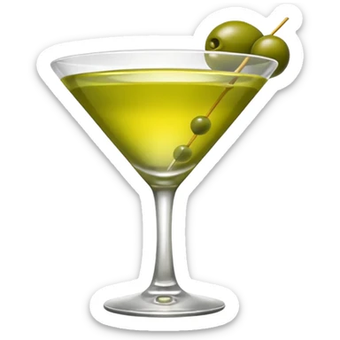 Yellow emoji thinking of a martini sticker