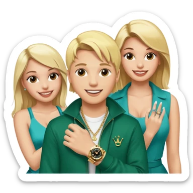 Rapper Blonde kid with so much beatiful girls and he have a rolex sticker