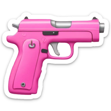 pink pistol with  pink bow sticker