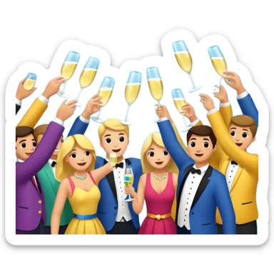 Maak een beeld voor een 50 jarig jubileum met veel kleur en confetti sticker