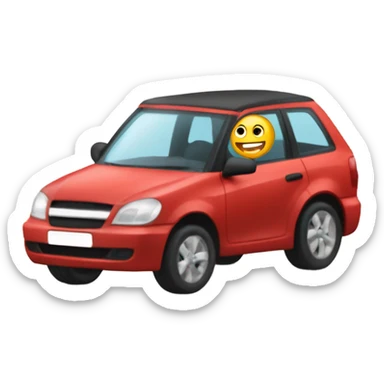 Persona dando una vuelta de carro sticker