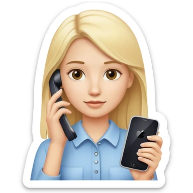 reels blondie girl with phone sticker