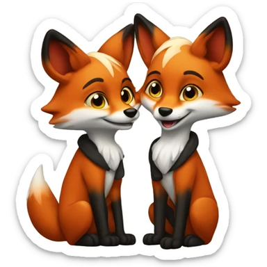 two gay foxes sticker