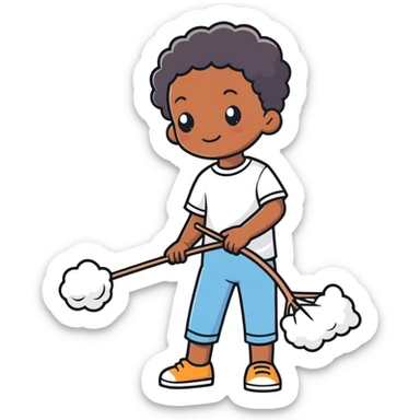 Black kid picking cotton sticker