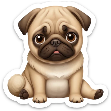 Pug with a broken left leg  sticker