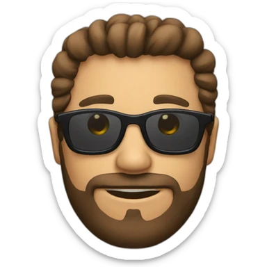 Un hombre con poco pelo, gafas y barba negra sticker
