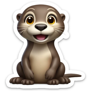 3D cartoon otter character, small body with big head, plain background, joyful pose. –ar 3:4 –v 6.1 sticker