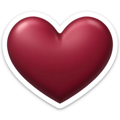burgundy heart with a soft shadow emoji sticker