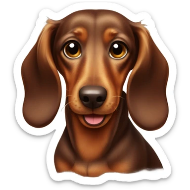Brown dachshund wavr sticker