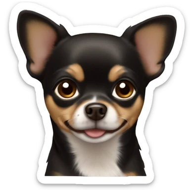 Half Black brown chihuahua girl sticker